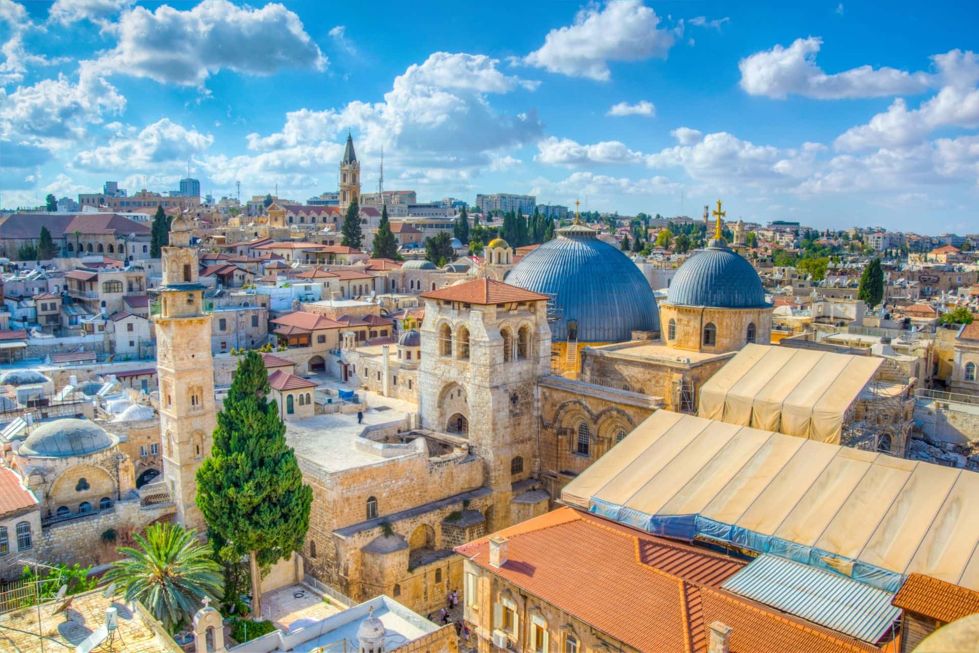 Cityspace-of-Jerusalem-with-church-of-holy-sepulchre-Israel
