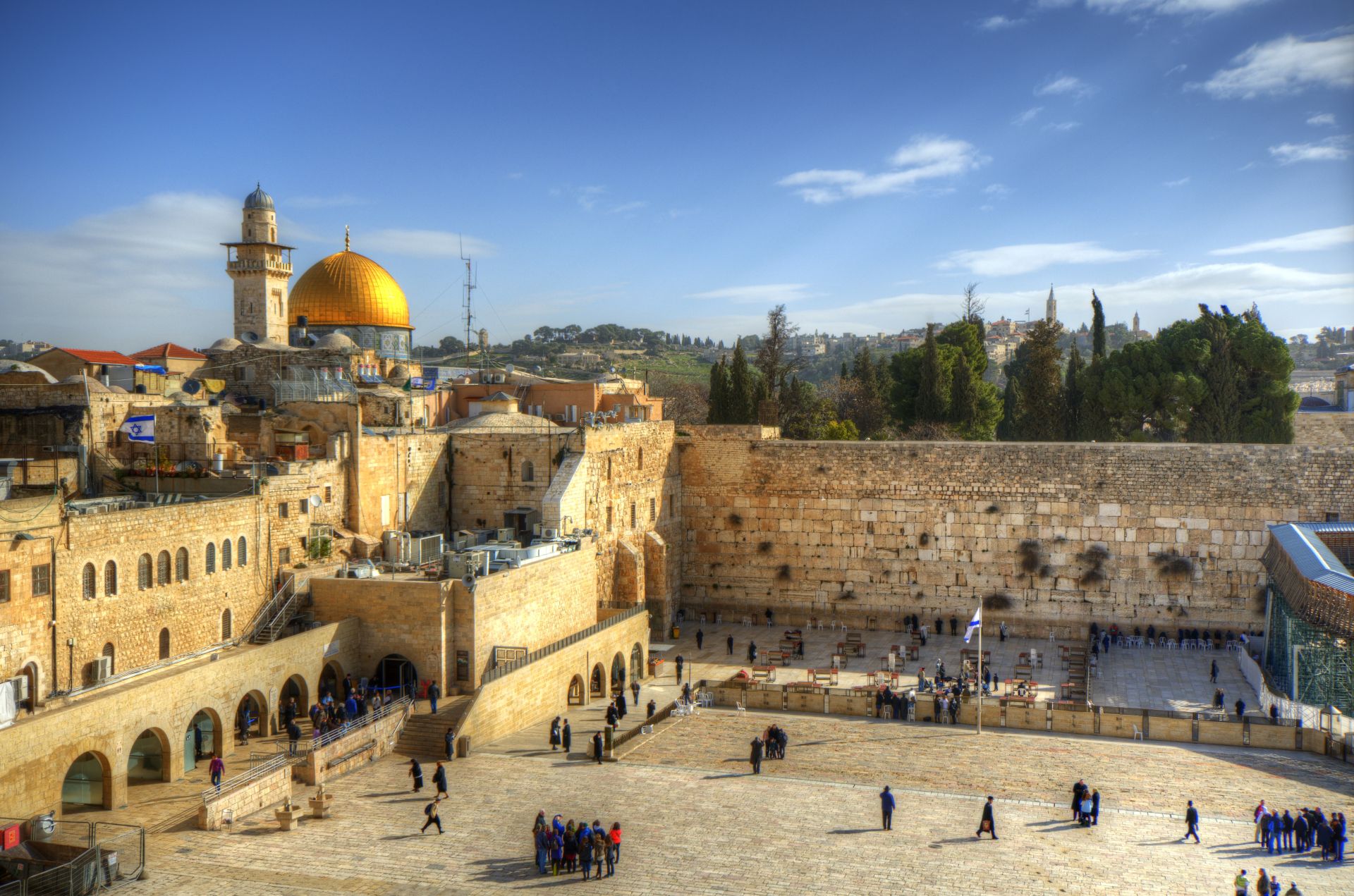 ISRAEL Western Wall and Dome, old city of Jerusalem