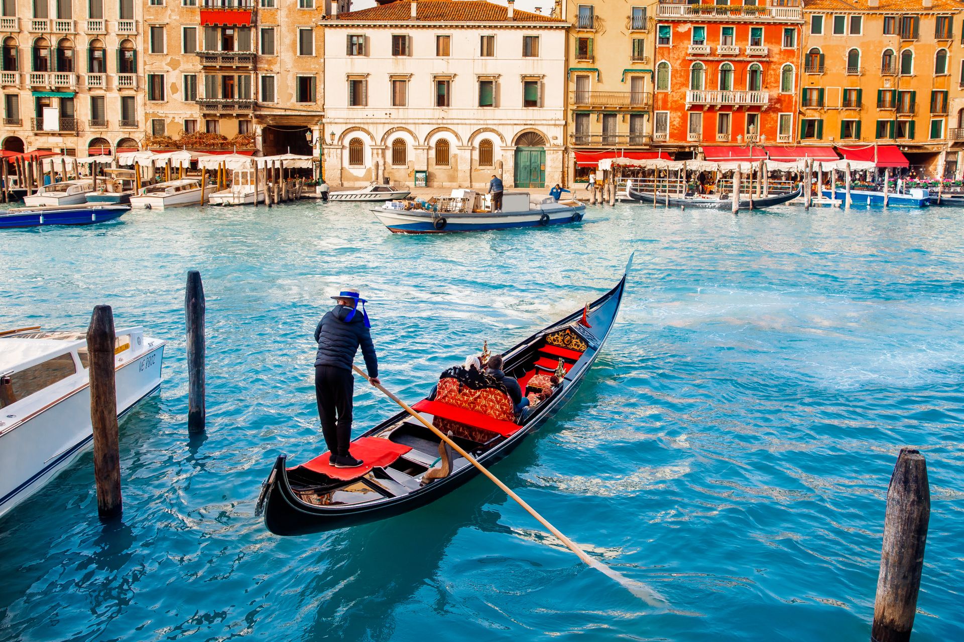 Gondolier, Grand Canal Of Venice, Italy