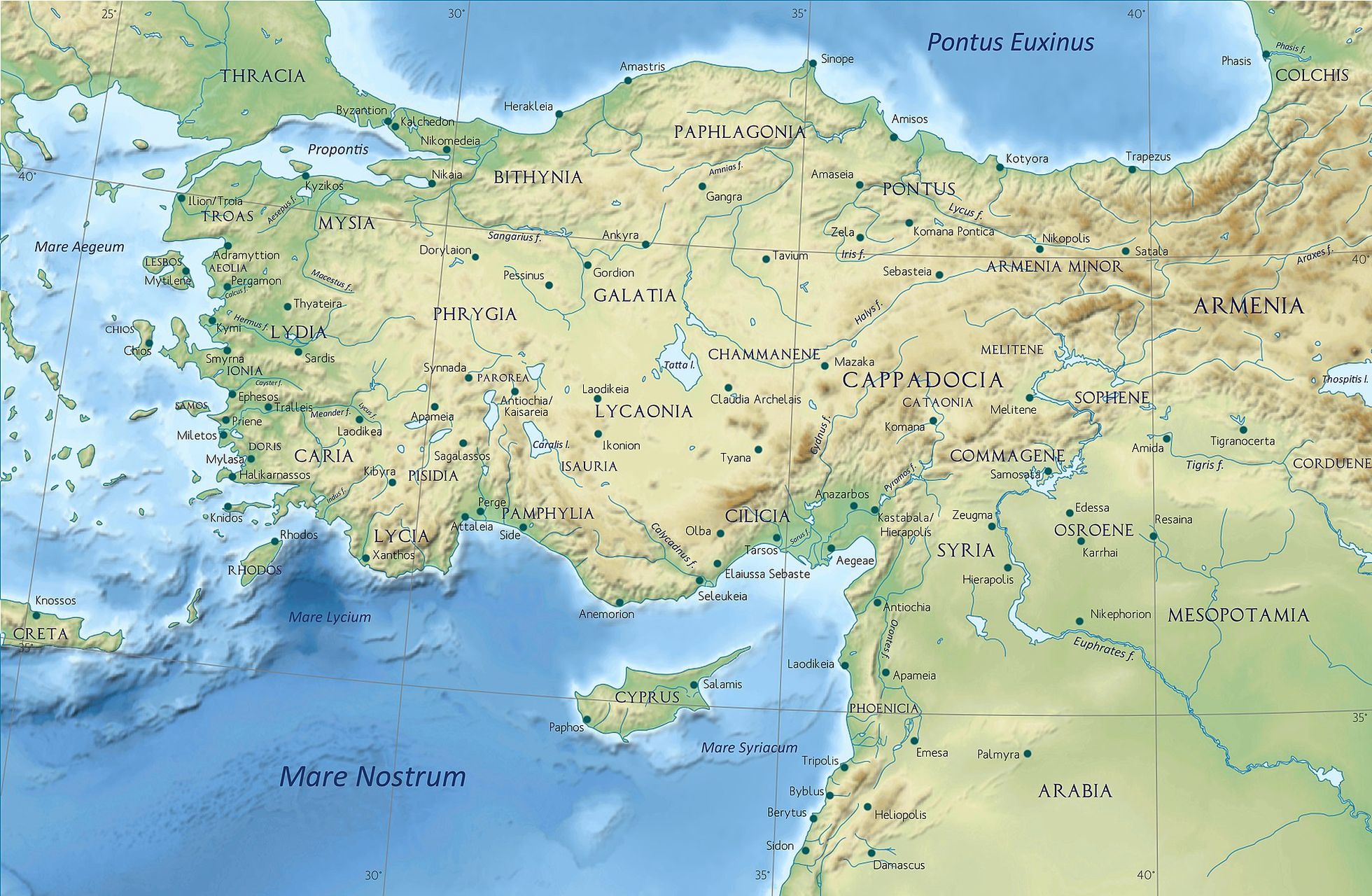 Lycia-Pamphylia-Map