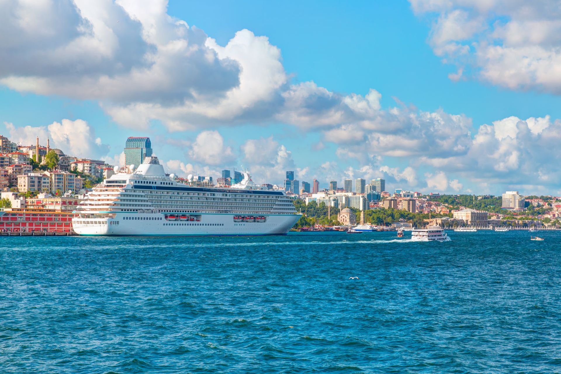 ISTANBUL Luxury cruise ship in Bosporus