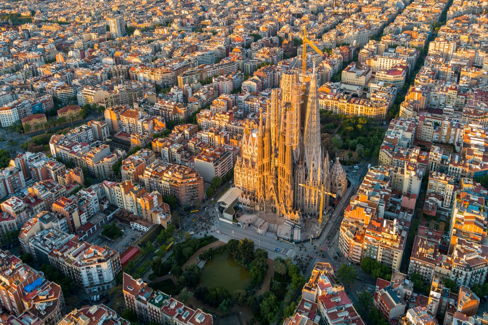 Barcelona Aerial View, Catalonia, SPAIN