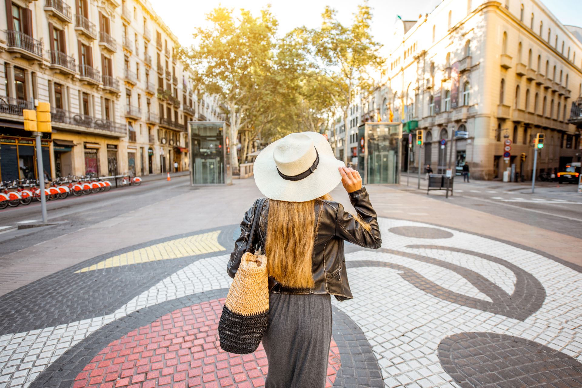 Woman traveling in Barcelona
