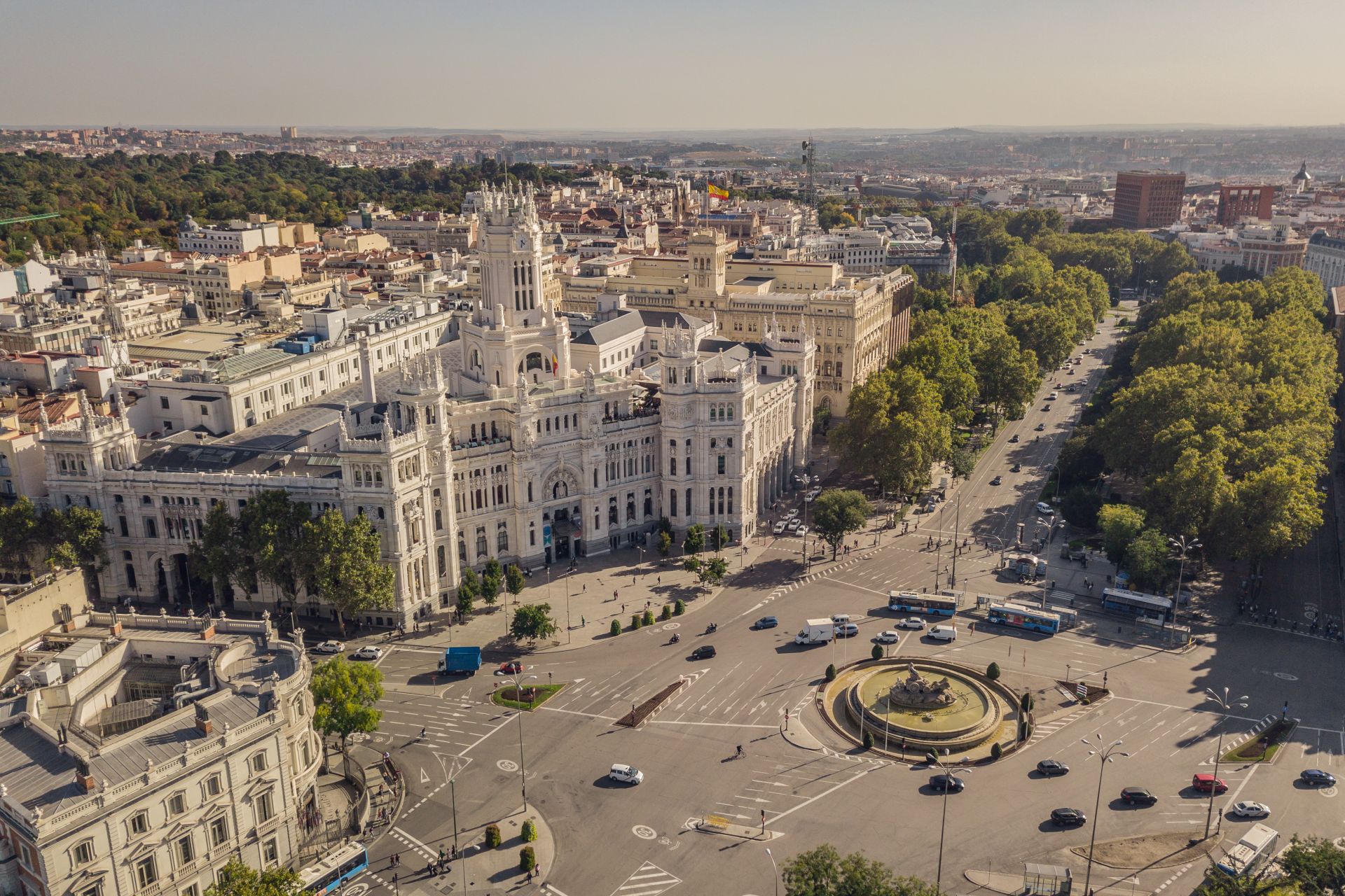 City hall of Madrid and Plaza de Cibeles