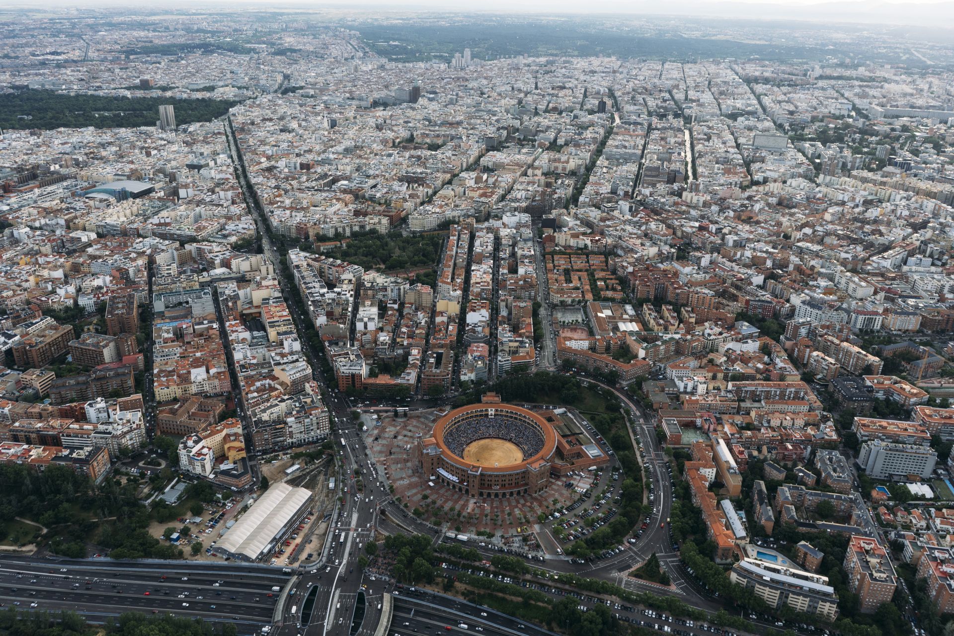 Cityscape skyline view of Madrid