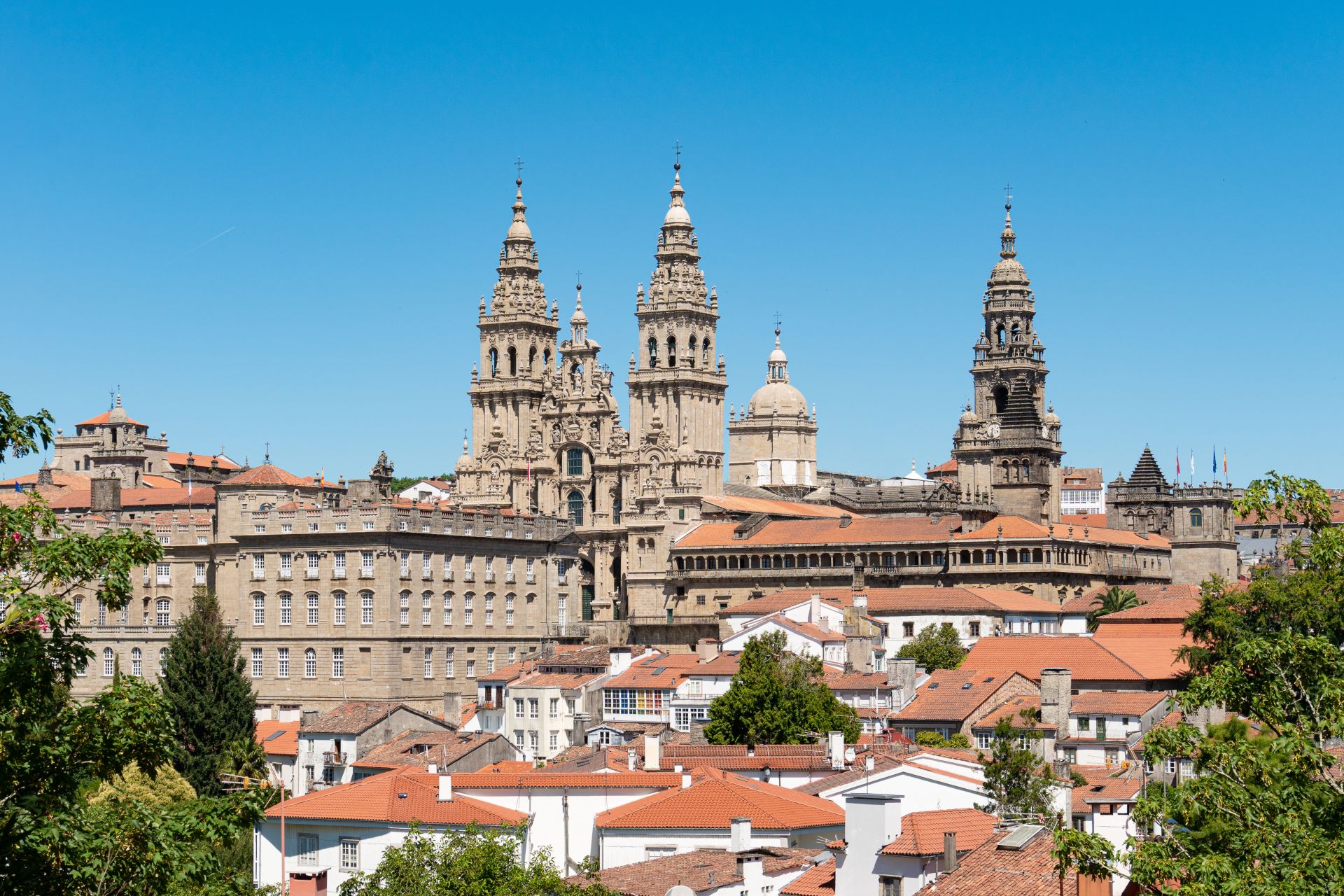 Santiago de Compostela cathedral panoramic view