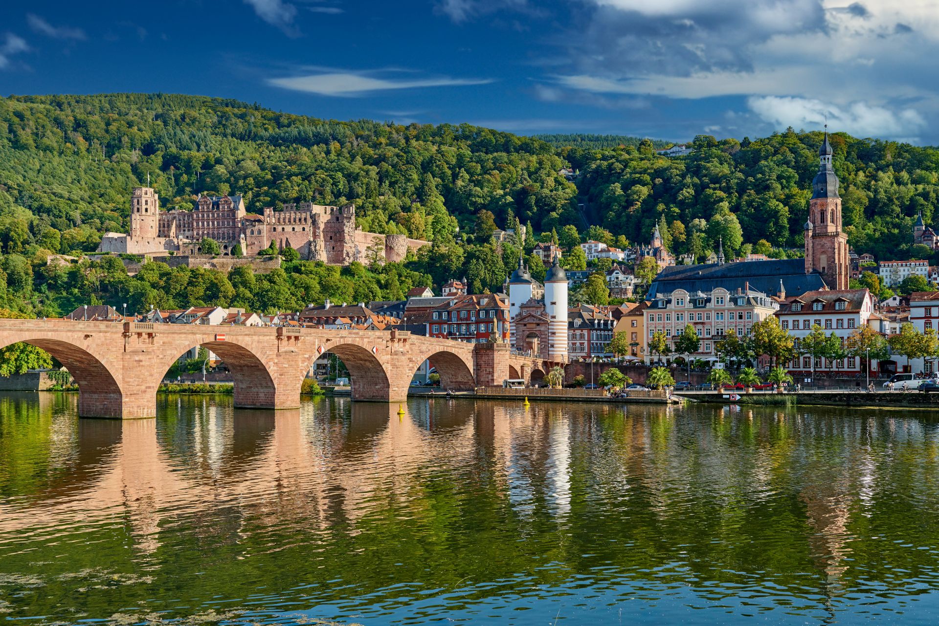 Heidelberg town on Neckar river, Germany