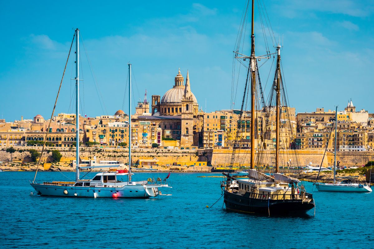 View of Marsamxett Harbour and Valletta